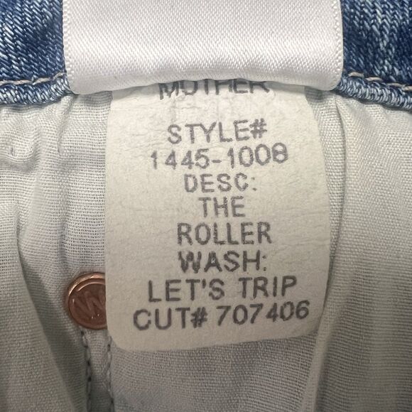 MOTHER The Roller High Rise Wide Leg Denim Jeans Let's Trip Light Wash Blue 28 - Picture 9 of 12